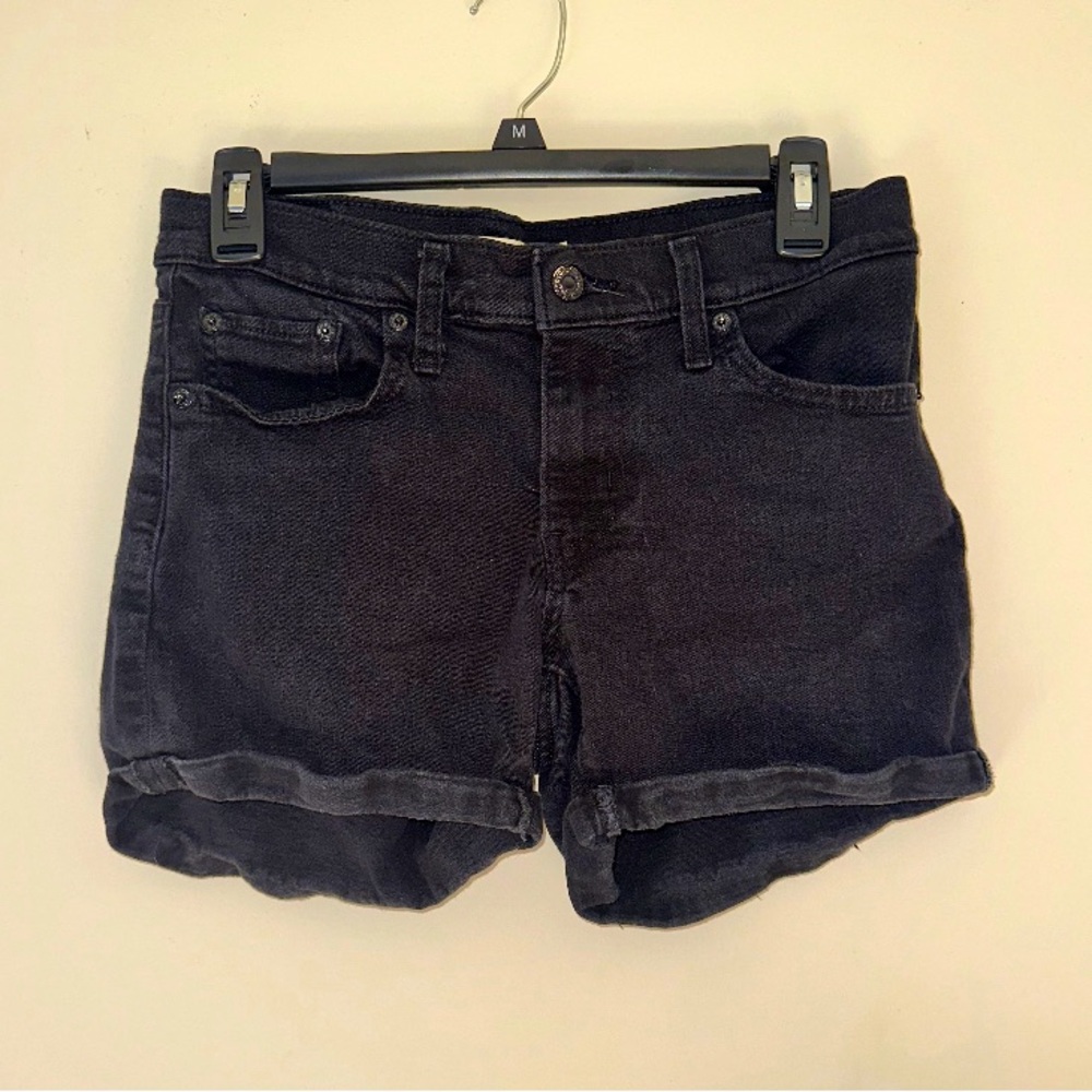 Levi's Black Mid Length Jean Shorts
